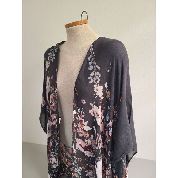 Maurices Moody Floral Lightweight Kimono Soft Rayon Lounge Girl Era‎ One Size - Picture 5 of 8
